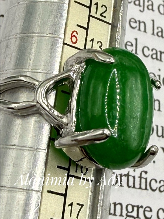 Alquimia Jewelry - OVAL + Silver imperial jade + BOHO
